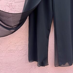 R&M Richards by Karen Kwong Black Pants Sheer Size 14